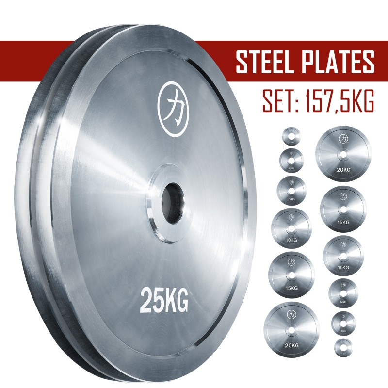 COMPETITION STYLE STEEL PLATE SET, 157.5KG